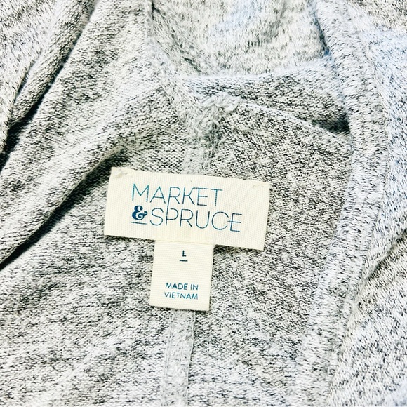 Market & Spruce Heather Gray Long Sleeve Pullover Top CrissCross Back - Picture 5 of 7